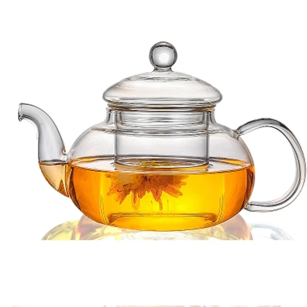 All Ready Elegant Glass Tea Set Borosilicate Glass Teapot With Cups Bamboo Tea Tray Tea SetKettle Warmer Glass Teapot Giftset