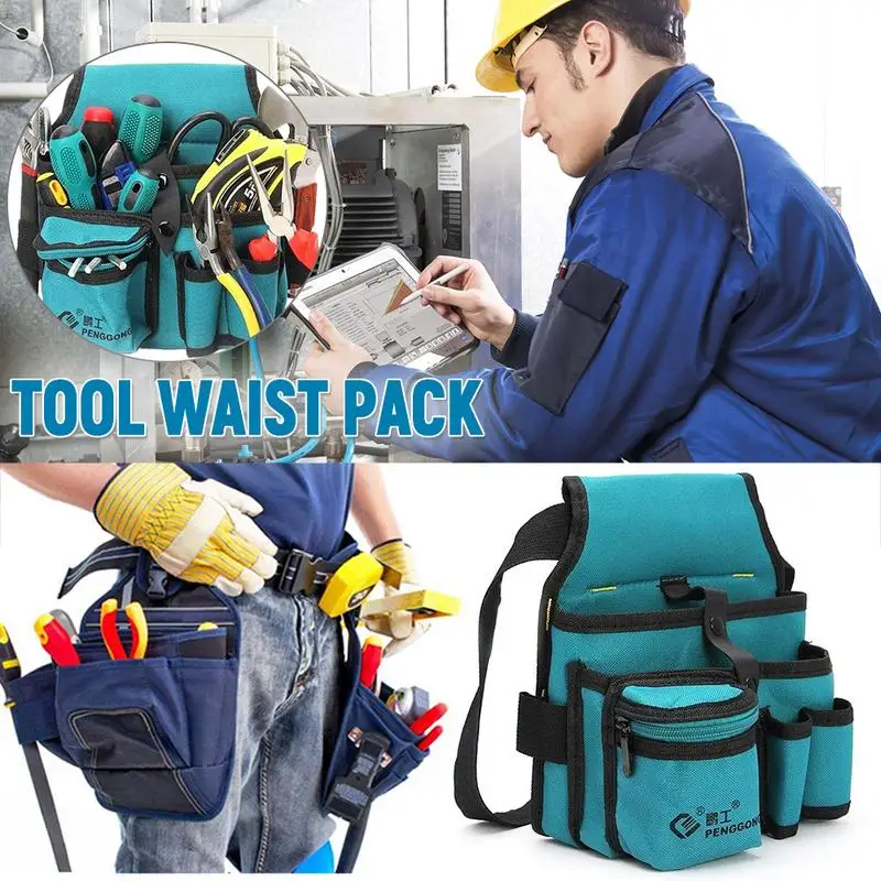 Electrician Waist Tool Bag Multifunctional Canvas Hardware Oxford Waterproof Belt Tools Pouch Wear Resisting Storage