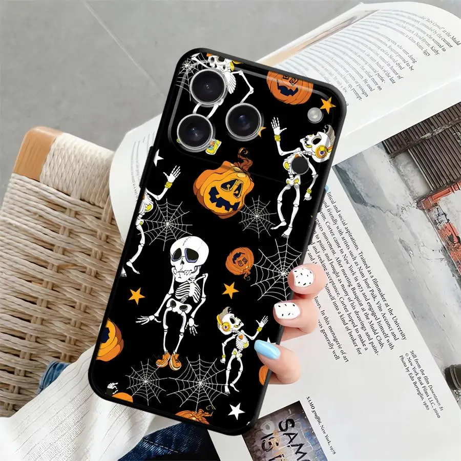 حافظة لهاتف آيفون 7 8 12 14 X XS XR 17Air 11 SE 17 16 Pro Max 13 Mini 15 Plus غطاء هاتف خلفي ناعم Monster Halloween Ghosts Cool