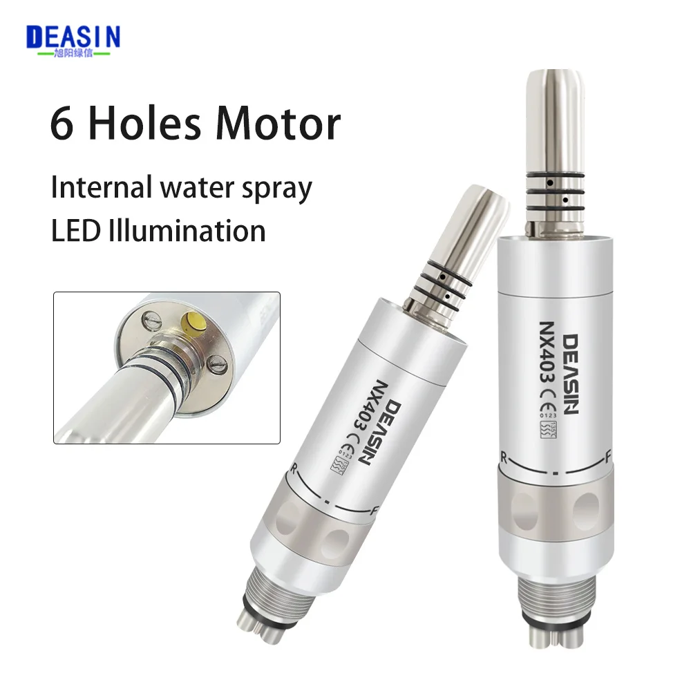 Dental 1:1 Ratio Inner Internal Water With Led Illumination Air Motor E-type Low Speed Handpiece 6 Holes