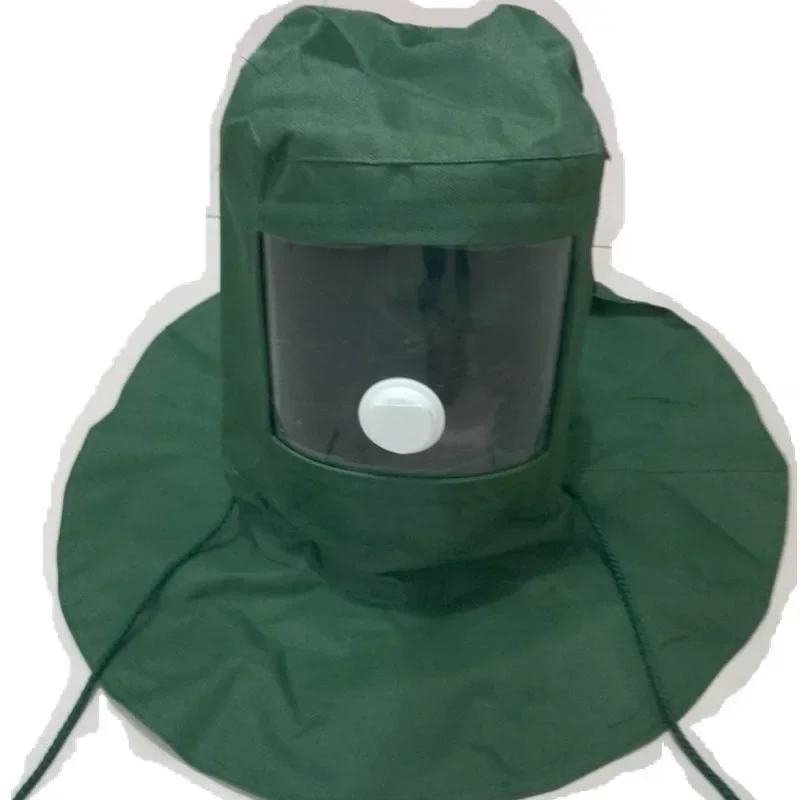 Industrial Labor Work Protection Canvas Sand Blasting Hood Anti Wind Anti Impact Mild Blasting Polishing Helmet