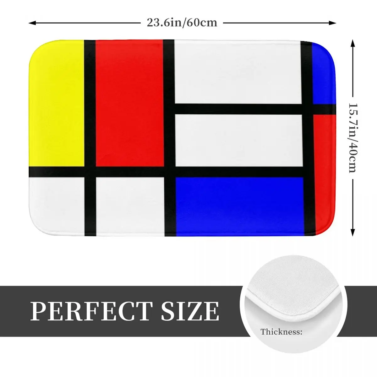 Piet Mondrian Composition Doormat Kitchen Entrance Home Floor Mat Anti-slip Carpet Rug for Bedroom Footpad Mats