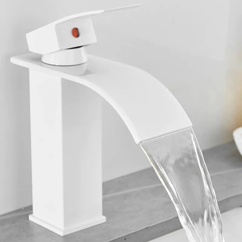 Waterfall Bathroom Basin Faucet Hydroelectric Power Generation Color Change Hot Cold Crane Sink Mixer Tap