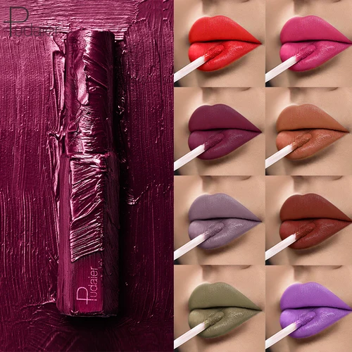 Imagen 2 del producto 36 colores mate lápiz labial líquido maquillaje impermeable brillo de labios tinte Brillo Labial cosmético Rouge A Levre Mat brillo de labios