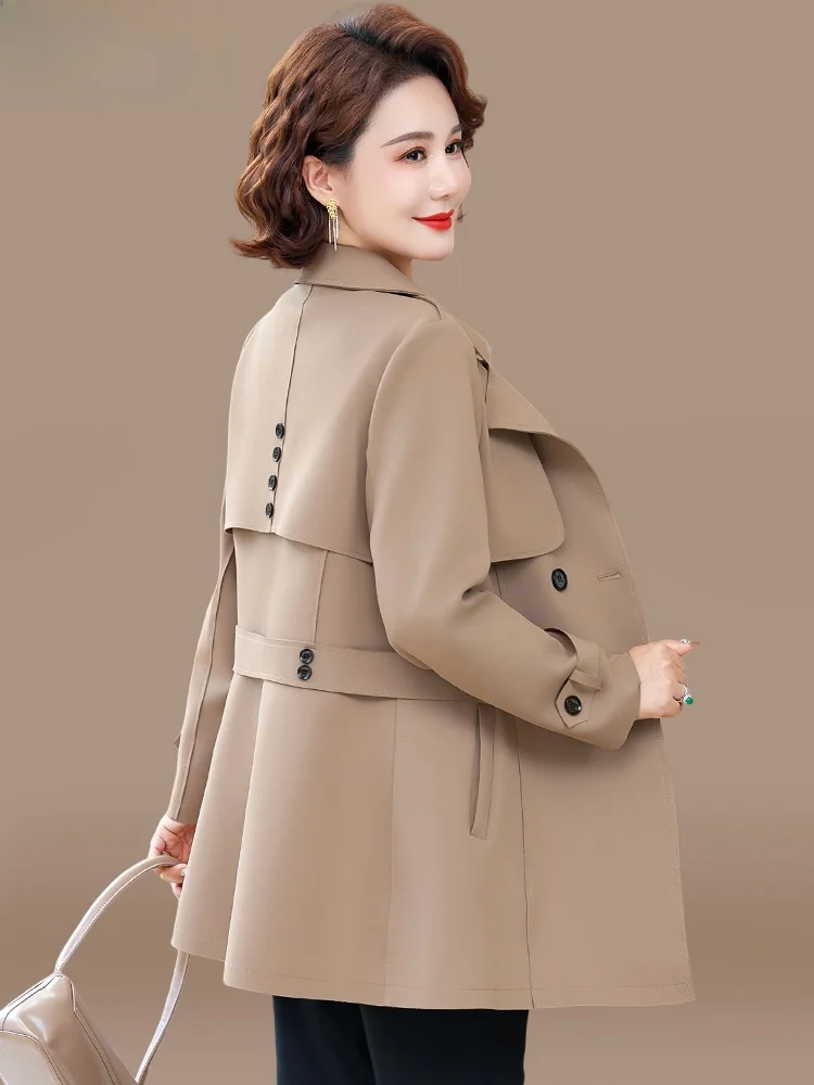 

Модная осенняя верхняя одежда для мам 2024: Новое женское пальто средней длины, весеннее пальто от элитного бренда, свободный крой с карманами