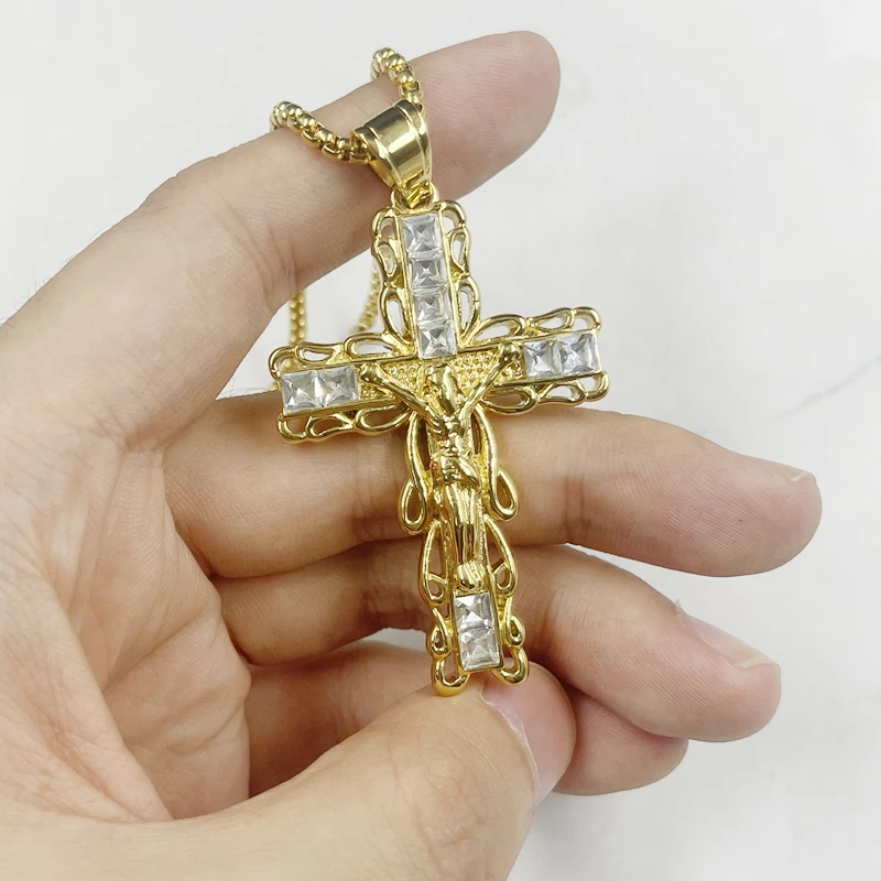 Men Accessories Locket - Perhiasan Pria Liontin Kalung Silang Aksesori