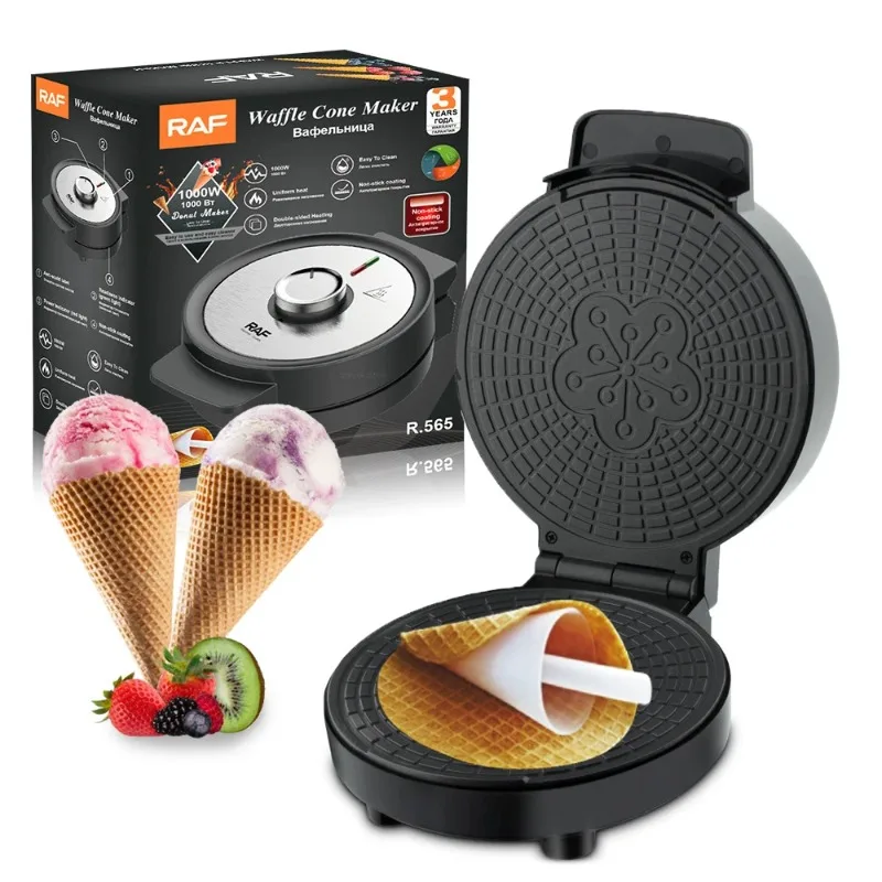 

[Best-selling] Electric Crispy Roll Maker Omelet Ice Cream Cone Machine Iron Crepe Baking Pan Household Breakfast Waffle Maker