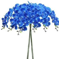6 PCS Artificial Latex Orchid Stems Real Touch Large Bloom Orchids 37 inch Fake Phalaenopsis Flower Home Wedding Decoration