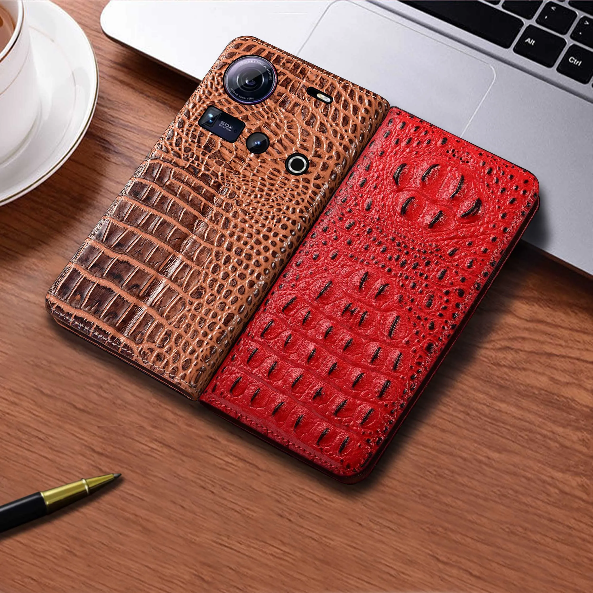 

Crocodile Claw Pattern For ZTE Nubia Z30 Z40 Z40S Z50 Z50S Z60 Z60S Z70 Z70S Pro Ultra Genuine Leather Flip Phone Case Cowhide