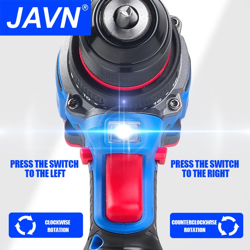 JAVN 16V Brushless Cordless Drill 70N.m Self-locking Chuck Electric Screwdriver 20+1 Torque Settings 2-Speeds  Power Tools