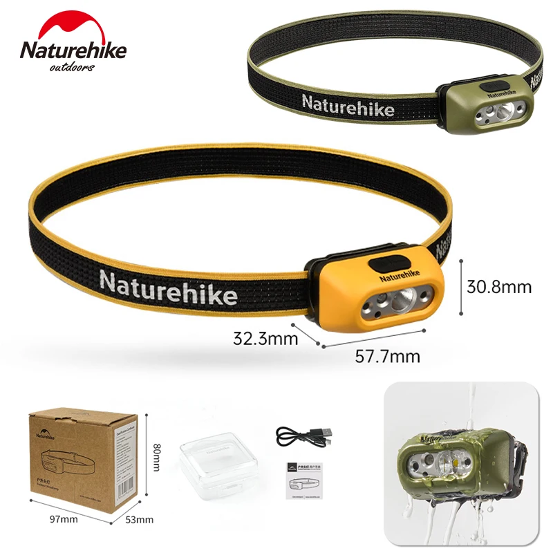 

Naturehike Headlamp Outdoor Fishing Hiking Waterproof IP65 Rechargeable Motion Sensor Headlight Ultralight Portable Night Light