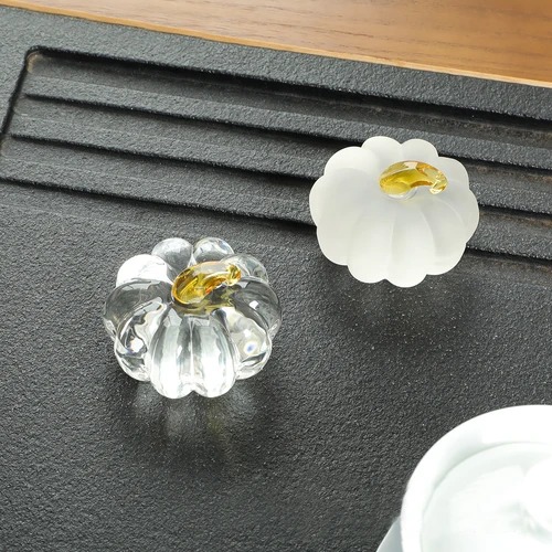 투명 할로윈 크리스탈 호박 수집 인형, 유리 호박, 집 장식, 추수감사절 가을 장식 