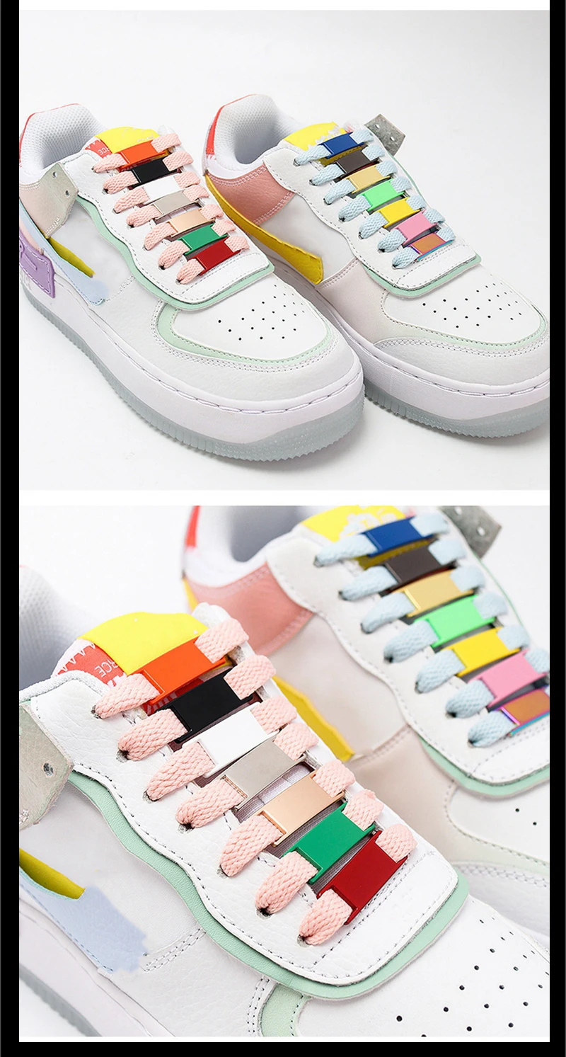 2 Pcs Blank Metal Shoelace Buckles Stylish Sneaker Decorations Fits All Types of Flat Shoelaces Shoe Accessories