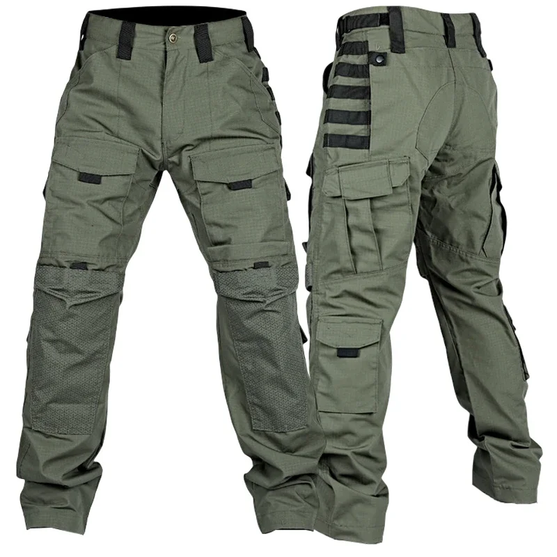 Men\'s Multi-Pocket Pants Waterproof Tactic Cargo Pants Training Special Forces Combat Resistant Outdoor Hiking Casual Pants New