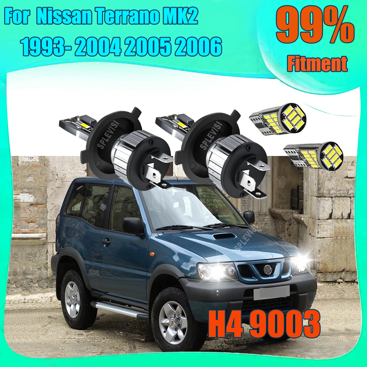 

LED Headlights with Clear White 6000K for Better Focus For Nissan Terrano MK2 1993 1994 1995 1996 1997 1998 1999 2000 2001-2006