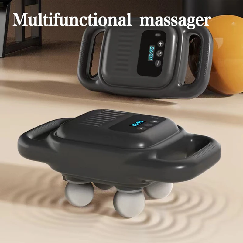 Senior 4 Heads Massager Stick Electric Massager Cervical Spine Multi-function Full-body Vibratory Massage Hammer with Neck Waist