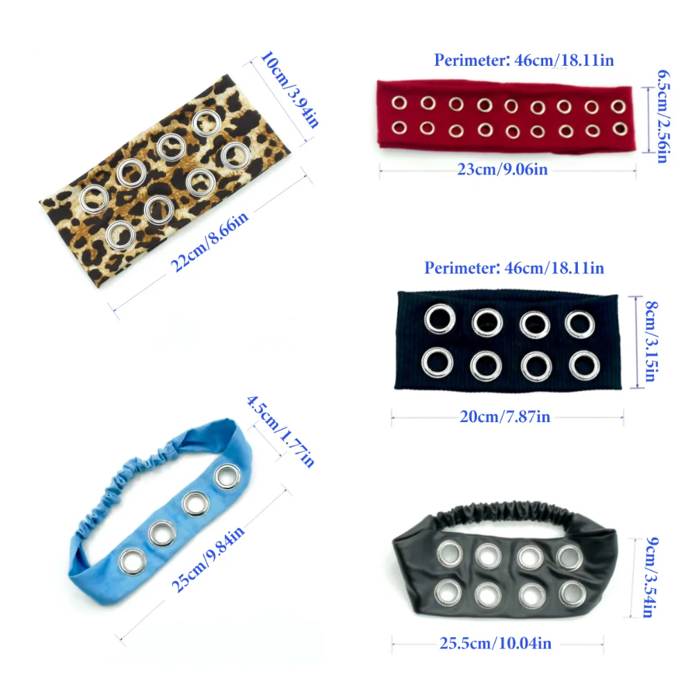 بسط الشرير حك مع الثقوب المعادن روك جوفاء خارج الثقوب عقال الأفعى طباعة Steampunk الجرونج نمط Headbands #6