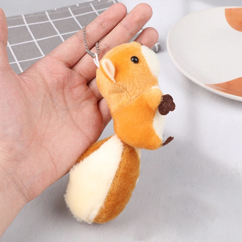 1 stks leuke en schattige grote staart eekhoorn hanger knuffel kleine eekhoorn pop cartoon tas hanger sleutelhanger pop