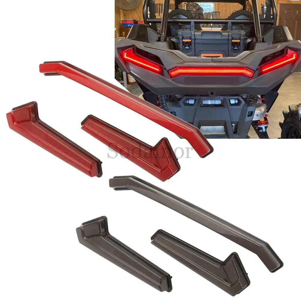 3 PCS ATV UTV LED Rear Tail Brake Lights Kit Long Center Tail Lamps for Polaris RZR Sportsman XP 1000/4 Turbo S 2017-2025 Parts
