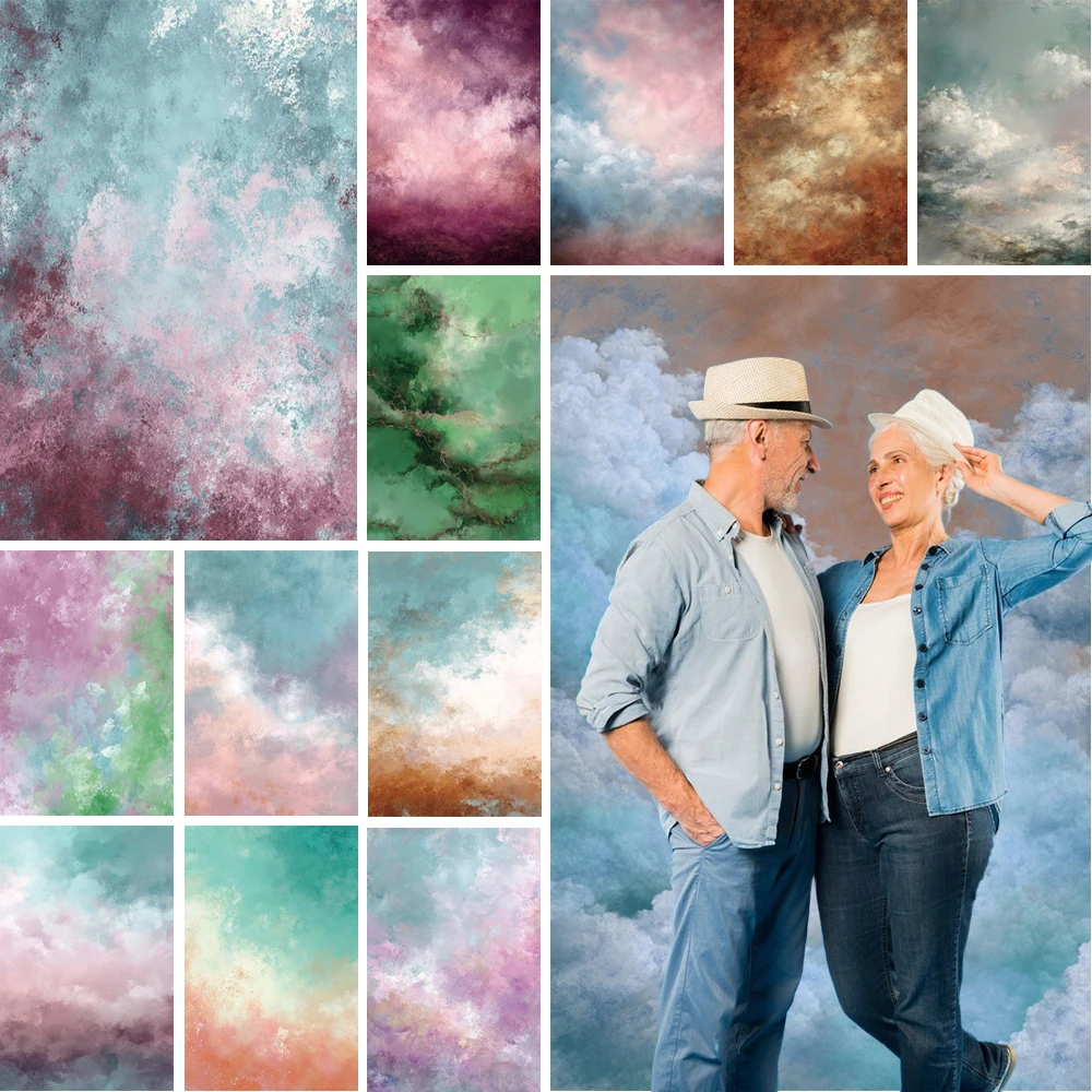

MOON.QG Solid Vintage Texture Cloud Photo Backdrop Background Birthday Wallpaper Photography Accessories Newborn Props Shooting