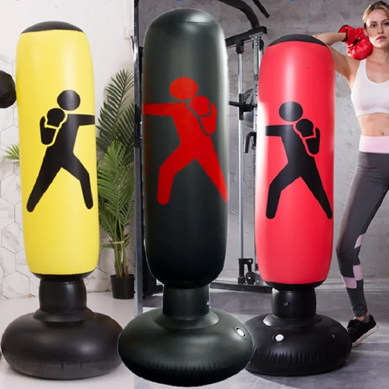 160cm Inflatable Punching Bag for Kids and Adults High Boxing Blow Up Bop Bag Freestanding Punch Bag Gift