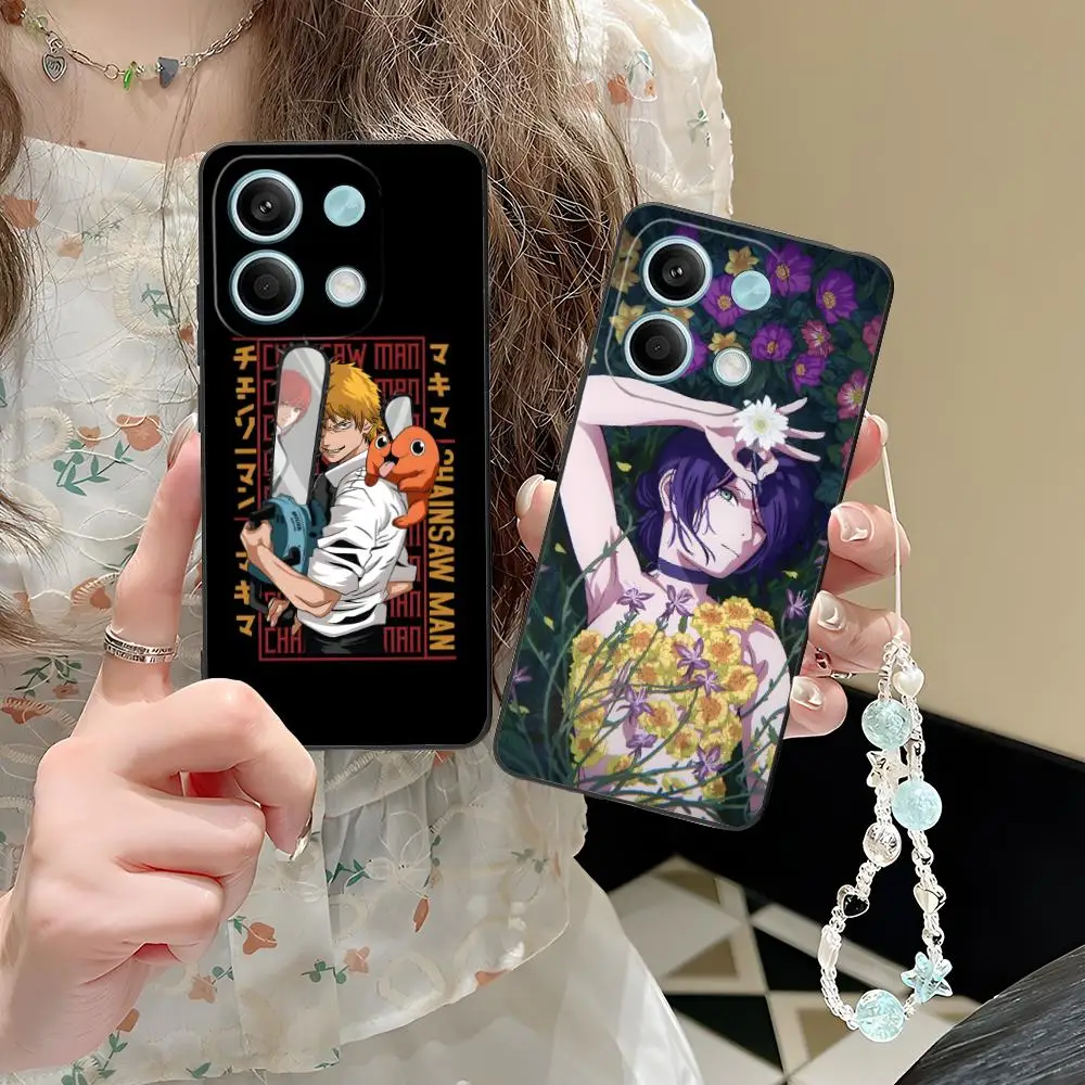 

Чехол для мобильного телефона с бензопилой Anime Man для POCO M6 M5 M4 M3 X7 X6 X5 X4 X3 F6 F5 F4 Pro GT 5G с цветной печатью, защитный красивый