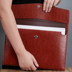 A4 File Pocket Dustproof Documents Pouch Business Envelope Pu Leather Large Capacity File Folder School Office Stationery New