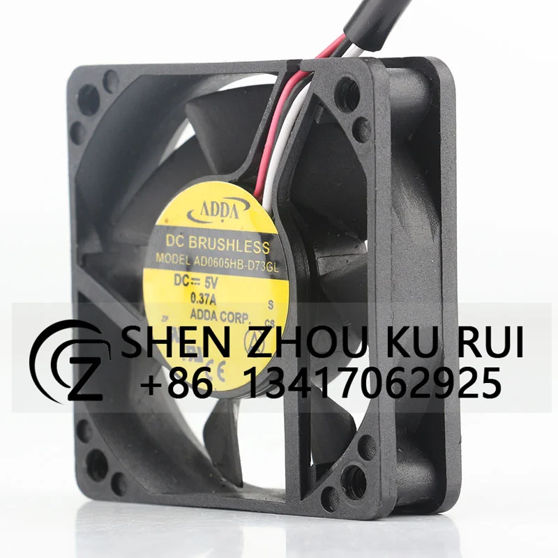 Original ADDA AD0605HB-D73GL/D71GL 6015 DC5V 0.37A 6CM switch cooling fan 60*60*15MM