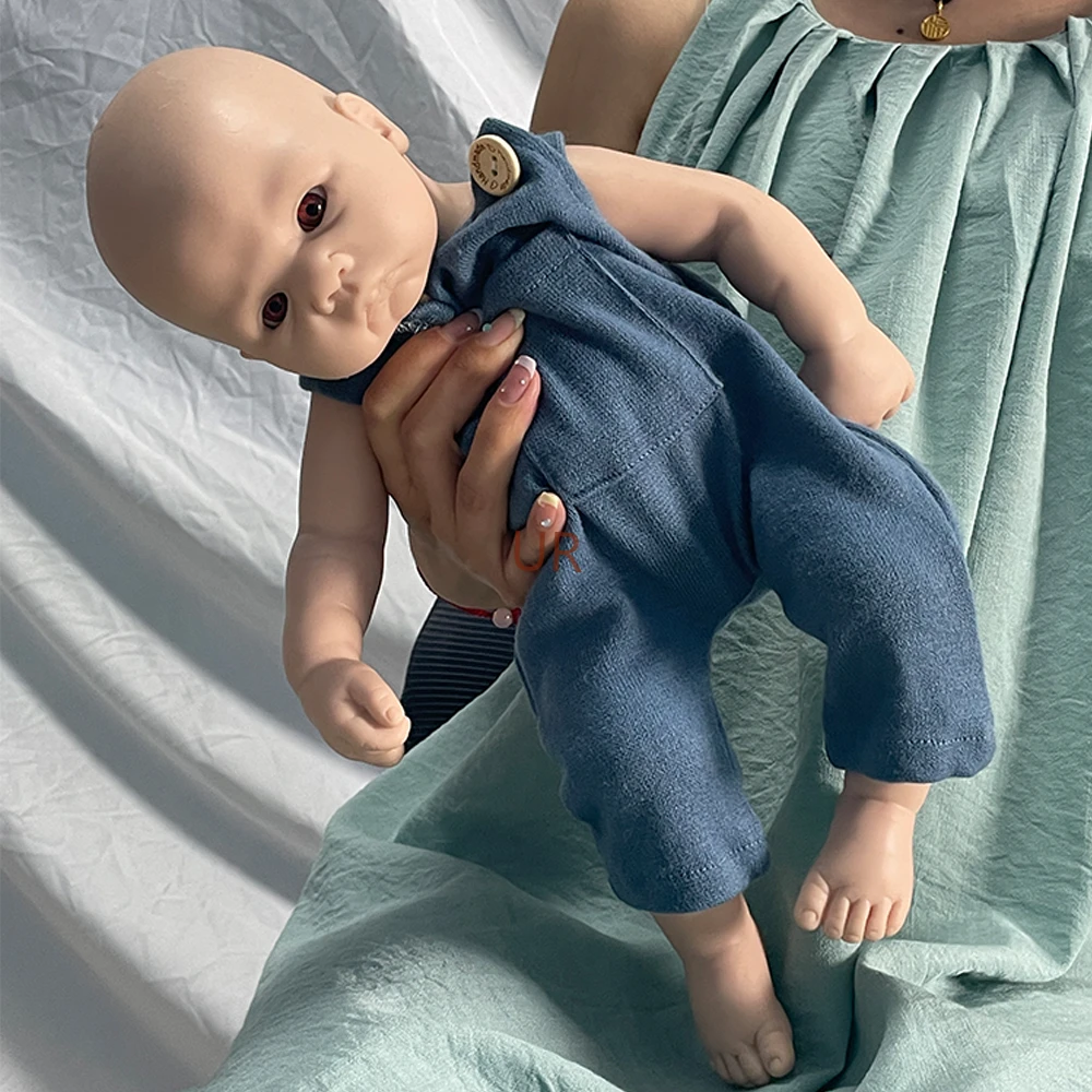 

16 Inch Full Platinum Silicone Reborn Baby Dolls Realistic Washable 4.9lb Floppy Unpainted Newborn Boy For Children Gifts