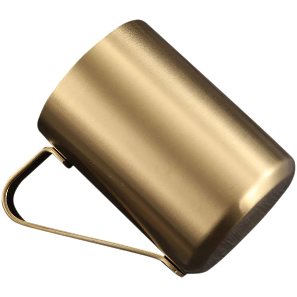 

Stainless Steel Coffee Mug Household Water Cup With Handle Metal Mug For Tea Milk Soup Desktop Use Flat Bottom Easy