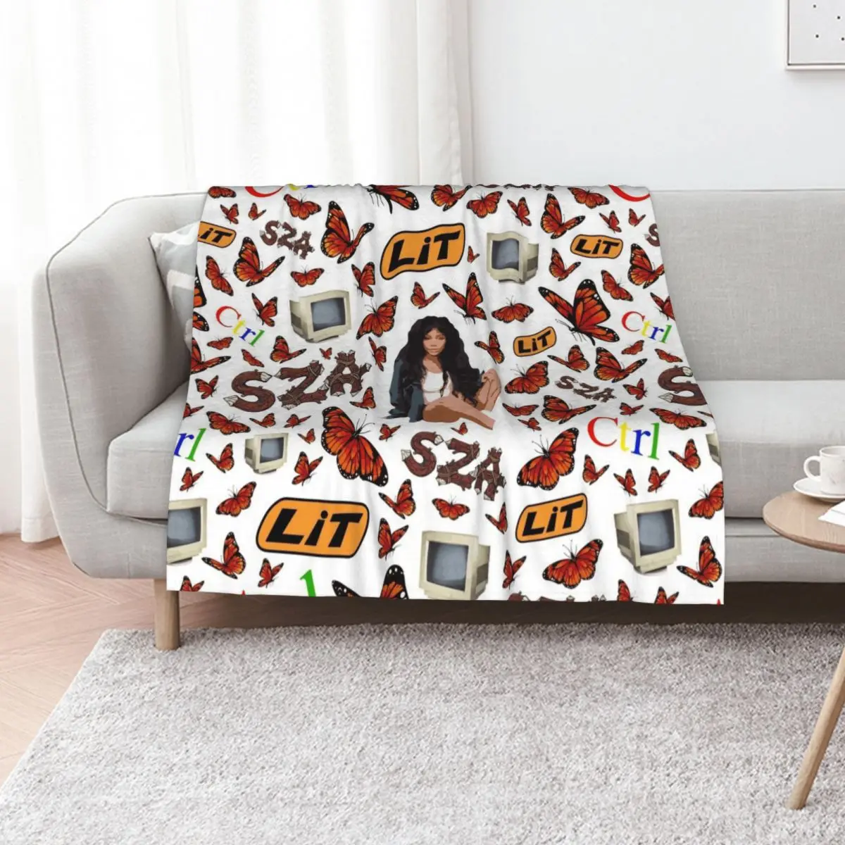 

SZA Fan Pack All Over Pattern Throw Blanket wednesday heavy to sleep For Sofa Thin Sofa Blankets