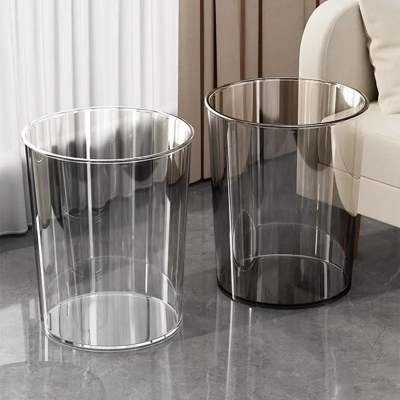 Light Luxury Trash Can Ins Style High-value Household High-end Open Trash Can Living Room Transparent Simple Paper Basket