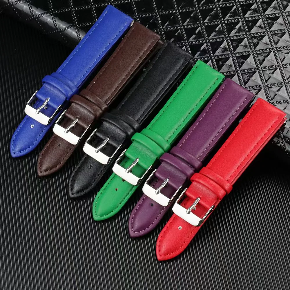 Popular plain strap accessories, waterproof men's and women's pin buckles, comfortable and durable, soft purple and light brown