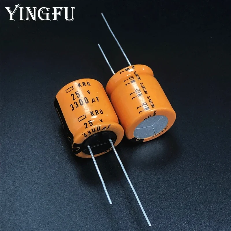 5pcs/50pcs 3300uF 25V NIPPON NCC KRG Series 18x20mm Low profile 25V3300uF Aluminum Electrolytic Capacitor