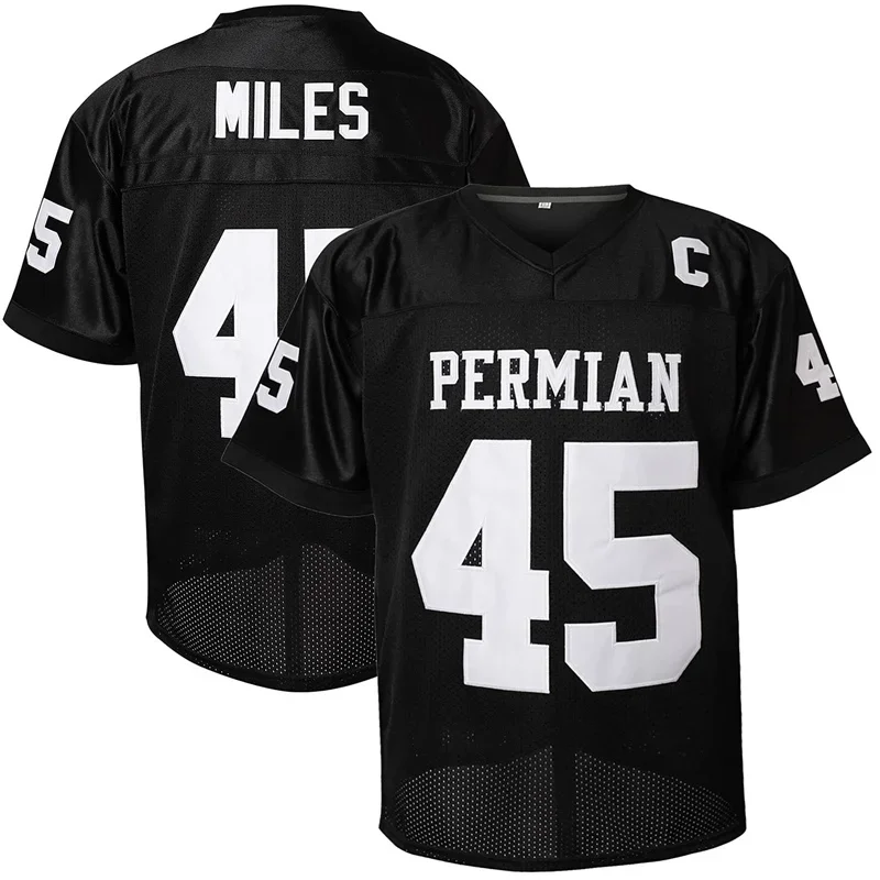 Movie PERMIAN MILES #45 Soccer Jersey Men's Outdoor American Football Rugby Jerseys Sportswear Cosplay Tops Sewing Embroidery