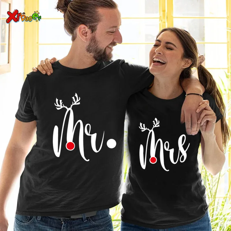 Christmas Couple Shirt Couple Matching Outfits Mr Mrs Christmas 2022 Couple Matching Pajamas Family Familia Couple Gift  T Shirt