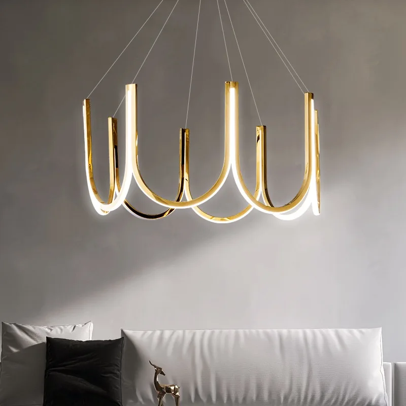 

Modern Led U-bar Ceiling Chandeliers For Living Room Dining Table Kitchen Pendent Lamp Home Decor Hanging Light Luster Fixtures