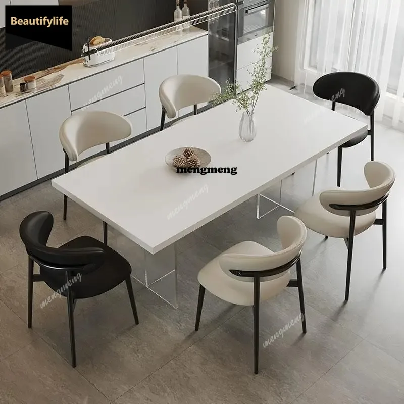 

D80 Большие роскошные обеденные столы в скандинавском стиле, итальянские акриловые современные обеденные столы для ресторана, кухонный салон Mesas De Comedor, мебель для дома