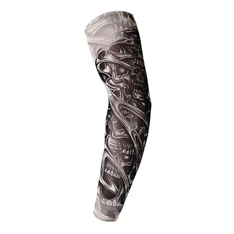 Arm Sleeves UV Protection Outdoor Golf Sports Hiking Riding Arm Tattoo Warmers Full 3D Tattoo Nylon Cycling Equipment