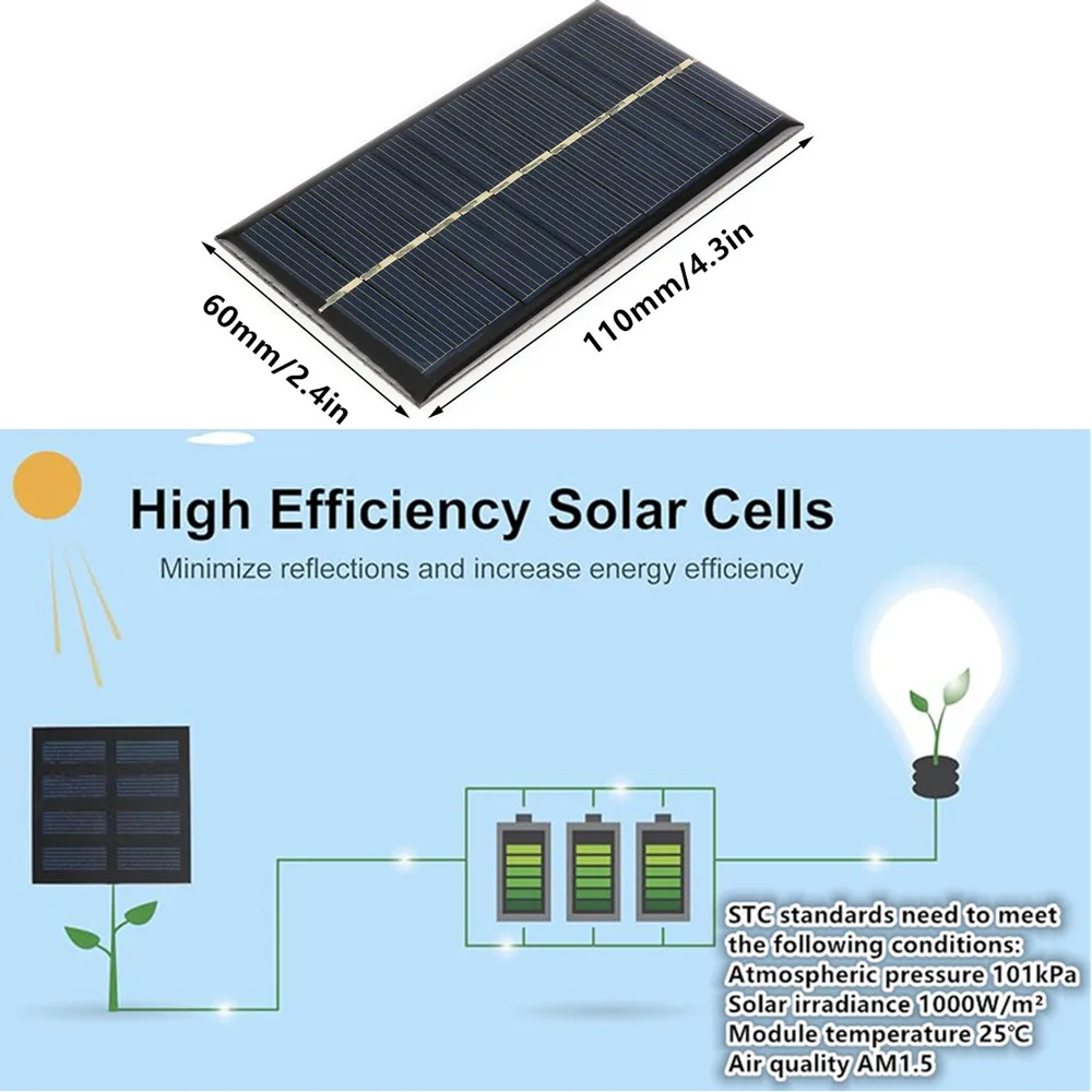 Ultimate Green Energy Mini Solar Panel for Educational STEM RC Car kit 5V 1W Solid Solar Plate image 2