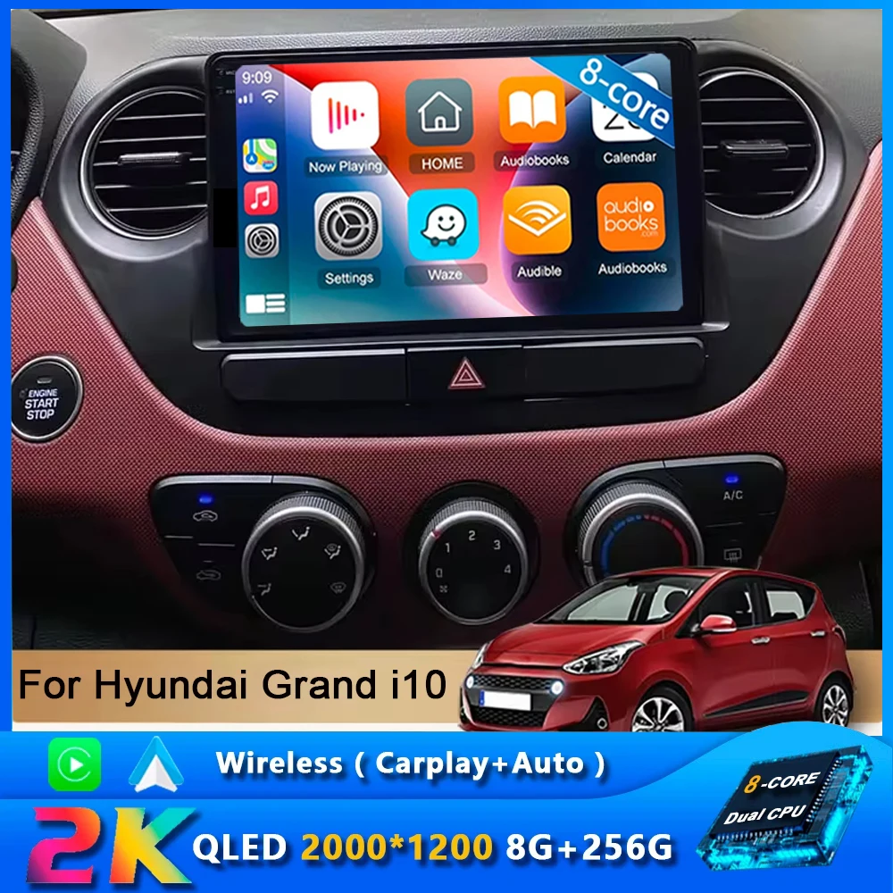 

9" Car Radio For Hyundai Grand i10 i 10 2013 2014 2015 2016 2017 2018 Android 14 Carplay Auto Multimidia Video Player Head Unit