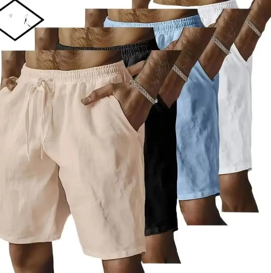 

Men's Casual Shorts Lightweight Hawaiian Short Pants Summer Men Beach Breathable Solid Color Casual Short Trousers Streetwear