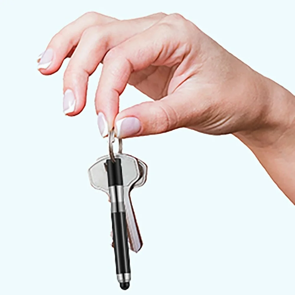 Portable 2 In 1 Touch Screen Stylus Pen Ballpoint Pen Stylus Capacitive Pen With Keychain For iPhone Huawei Android Phone Tablet - view 6