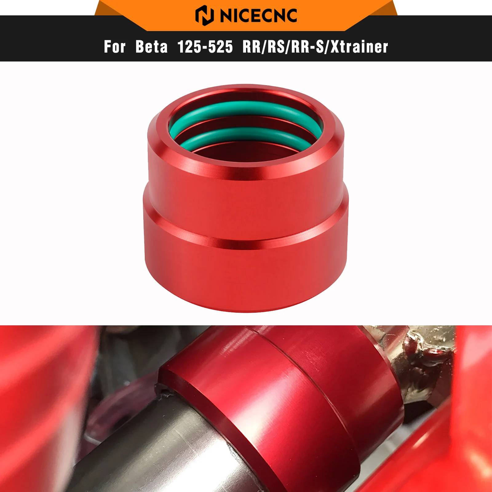 NICECNC Exhaust Collar For BETA RR300 RR250 RR RE 250 300 2020-2024 2023 6061-T6 Aluminum CNC-machined Motorcycle Accessories