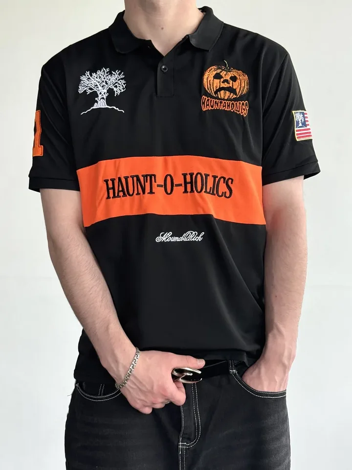 【早い者勝ち】HAUNTED MOUND ブラックポロシャツ HAUNTAHOLICS POLO - BLACK – REAL HAUNTED MOUND