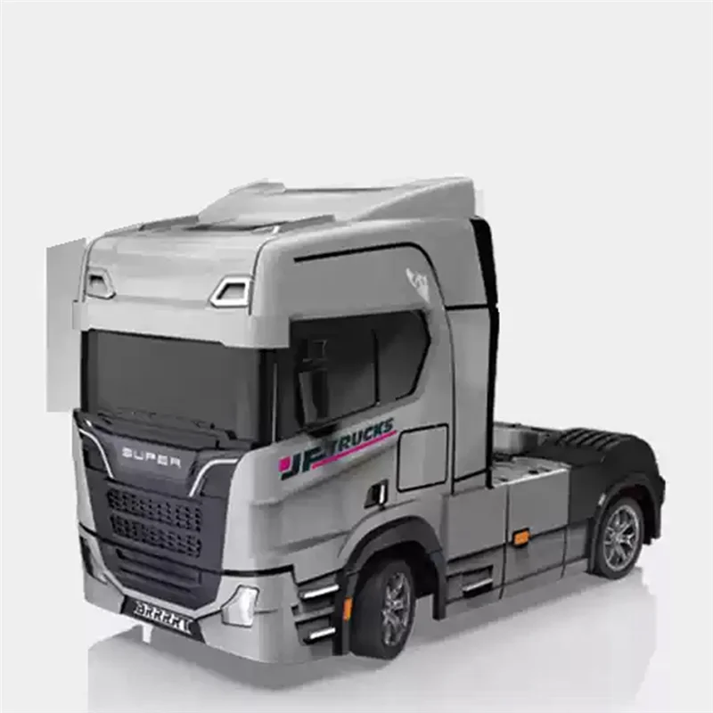 Caminhão Trator de Liga Leve BEDW-Car Head 1/43 RC com Luz, Giroscópio, Som e Reboque de Engenharia