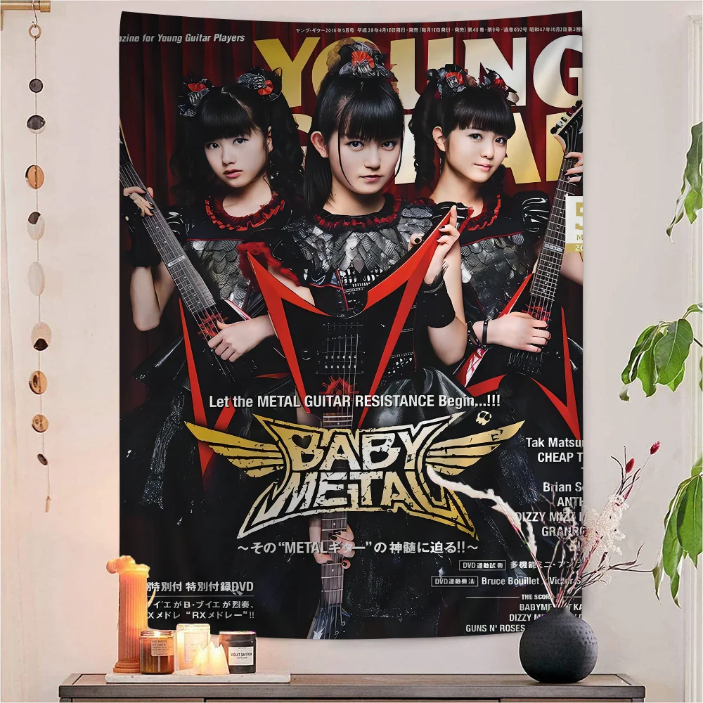 Babymetal Japanese Idol Group Cartoon Tapestry For Living Room Home Dorm Decor INS Home Decor