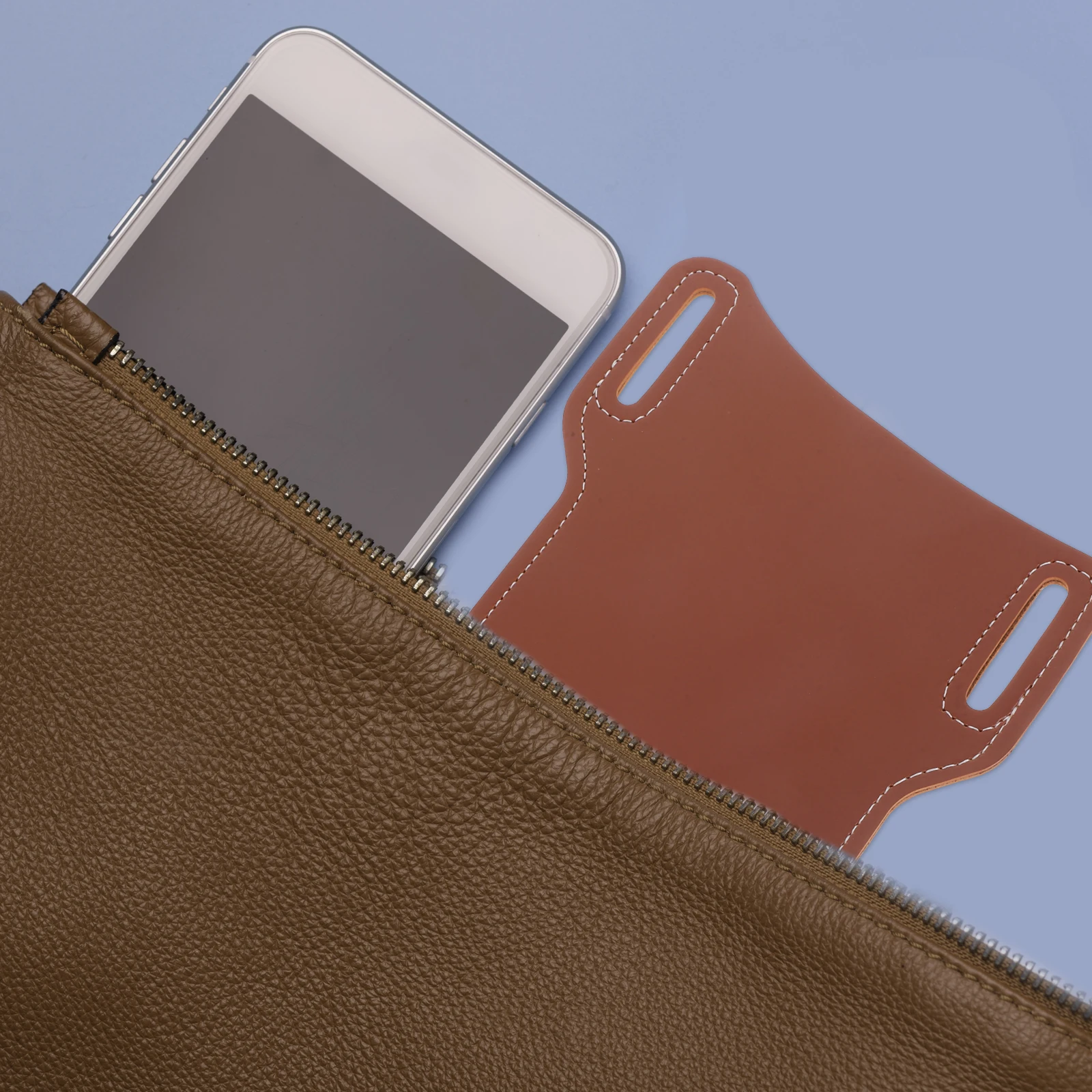 

Vintage PU Phone Waist Bag for Men Outdoor Belt Pouch Secure Storage Adjustable Classic Style Belly Pack Accessories