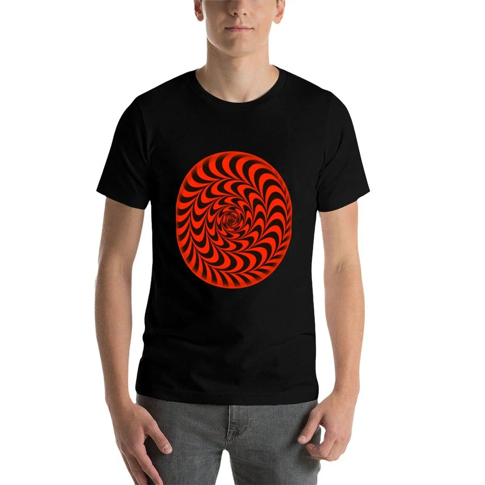 

Circle red Trippy optical illusion T-Shirt t shirt man plain men t shirt cotton 100% T-Shirt