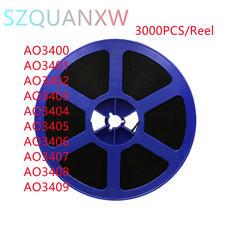 3000pcs AO3400 A09T AO3401 A19T AO3402 A29T AO3403 A39T AO3404 A49T AO3405 A59T AO3406 A69T AO3407 A79T AO3408 A89T AO3409 A99T